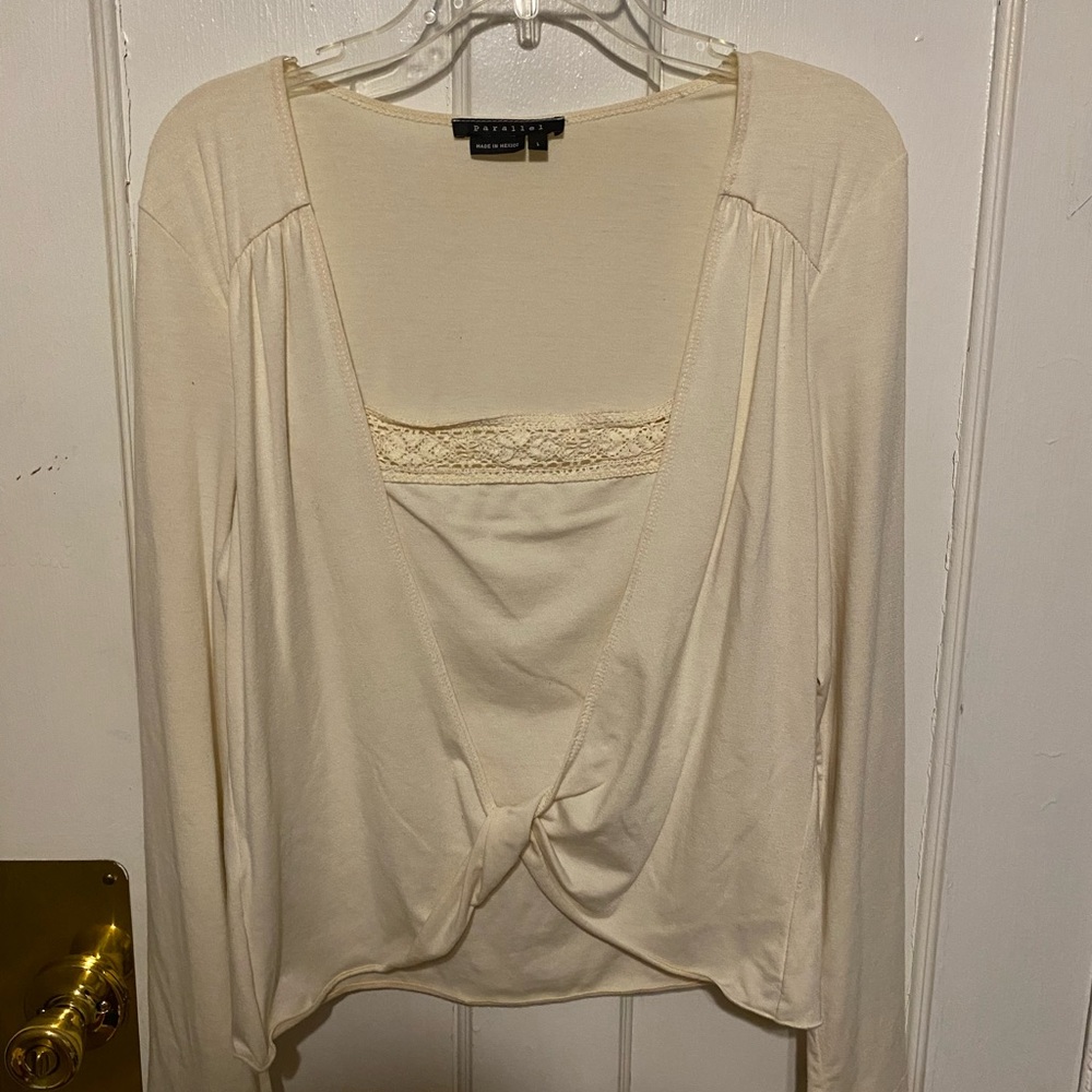 Parallel Cream Long Sleeve Top